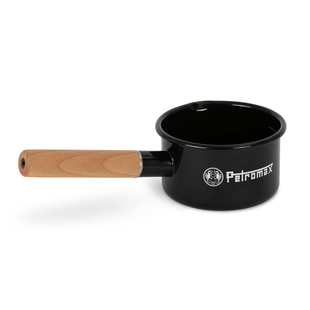 Emeleraður pottur með skafti