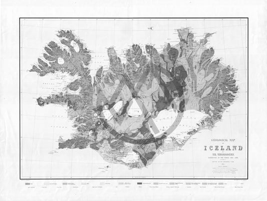Íslandskort 1901 svarthvítt